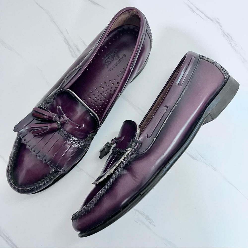 G. H. Bass & Co Kilted Loafers Brown Leather Tassel Men’s Dress Shoes Size 10.5